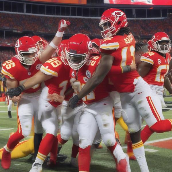 Kansas City Chiefs celebrating a touchdown