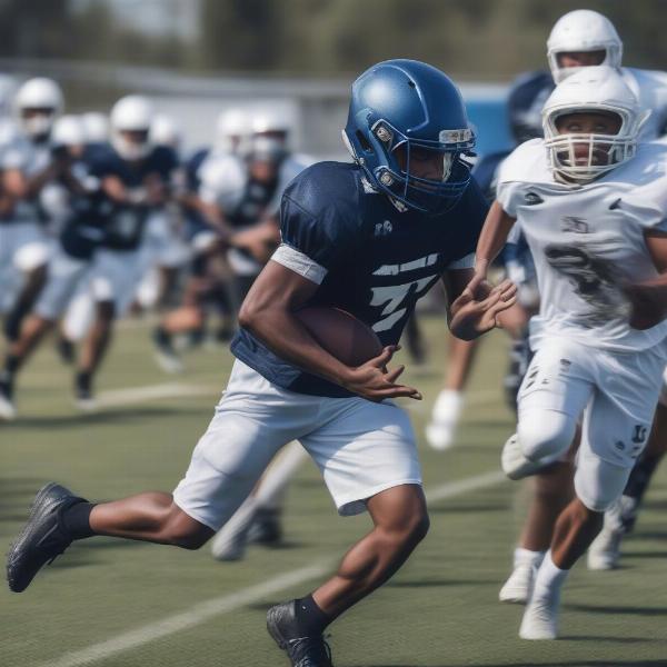 7v7 Football Player Showcasing Speed and Agility