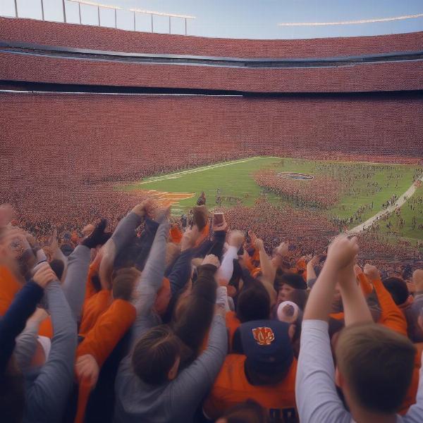 Alabama Auburn Iron Bowl Fans Celebrating
