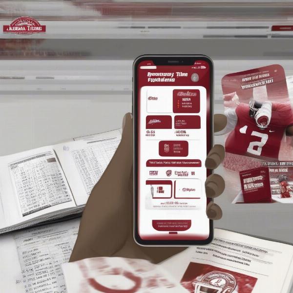 Alabama Football Game Schedule on Mobile Phone