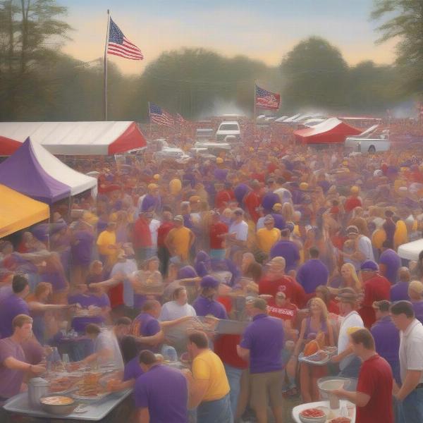 Alabama and LSU Fans Tailgating