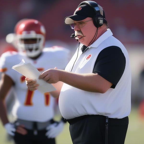 Andy Reid Explaining a Play Call on the Sideline