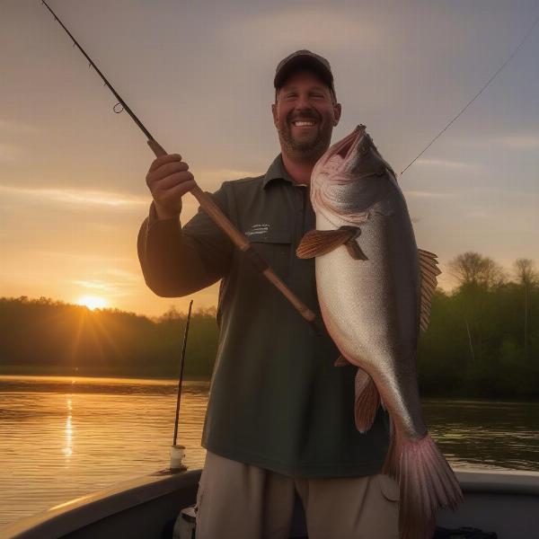 Angler Holding a Large Catfish