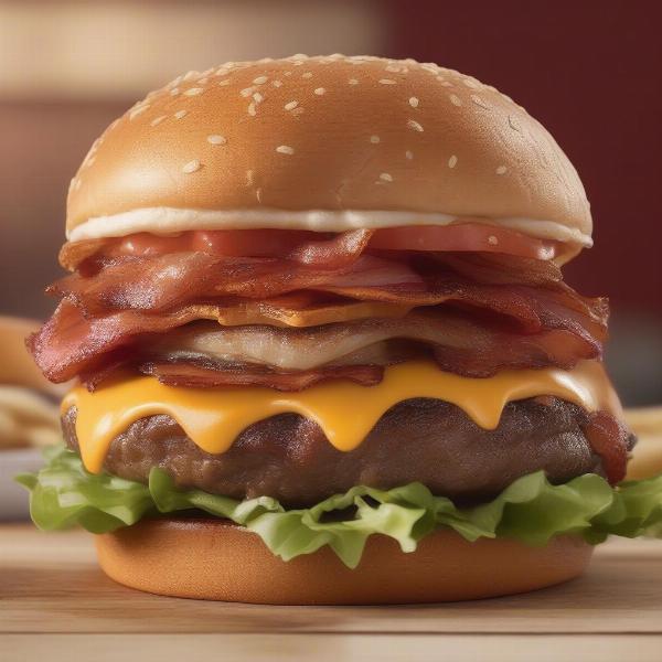 Arby's Big Game Burger with all the toppings