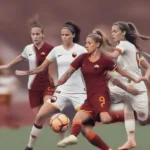 A.S. Roma Women midfielders controlling the game