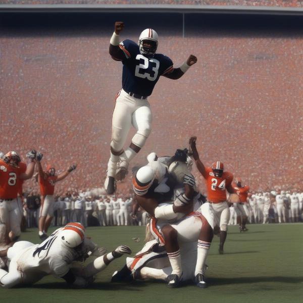 Auburn and Georgia Historic Rivalry Moments: Images showcasing iconic plays and moments from the Deep South's Oldest Rivalry, highlighting the intensity and passion of the matchup.