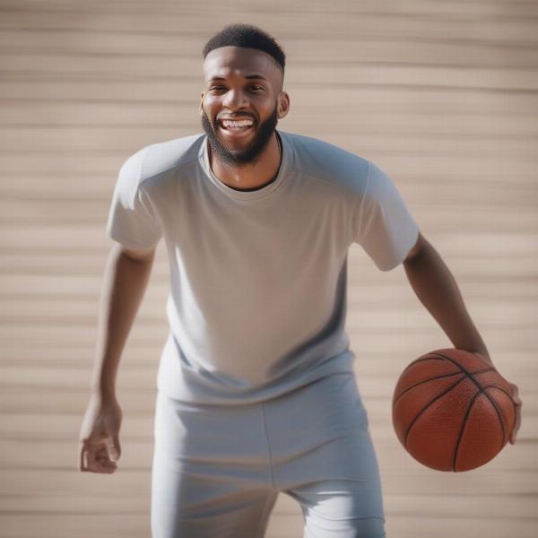 Energized Basketball Player Ready for the Game