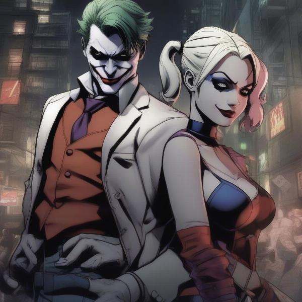 Joker and Harley Quinn in Batman Assault on Arkham