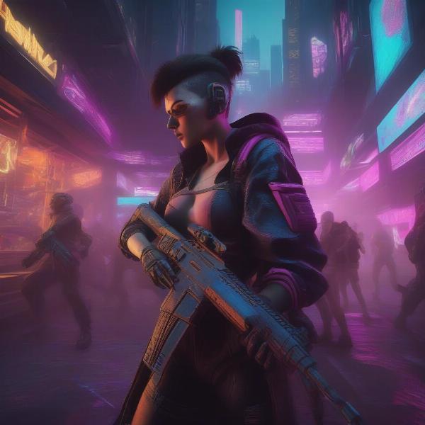 Bedlam Game First Person Shooter Action in a Cyberpunk World