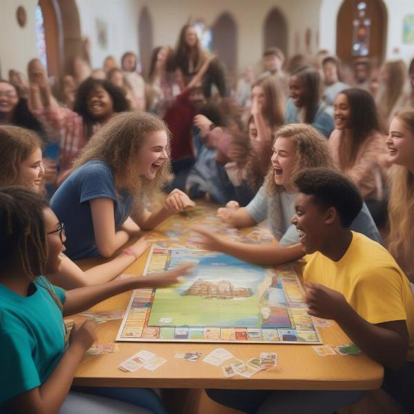 Youth Group Playing Fun Bible Games