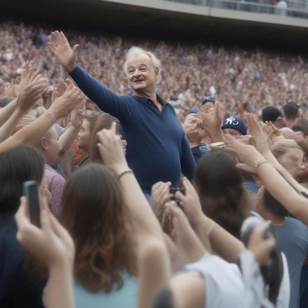 Bill Murray High-Fiving Fans at a Game