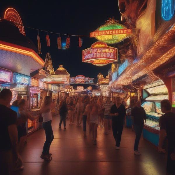 Boardwalk Arcade Night Photography - Capturing the Vibrant Colors and Energy