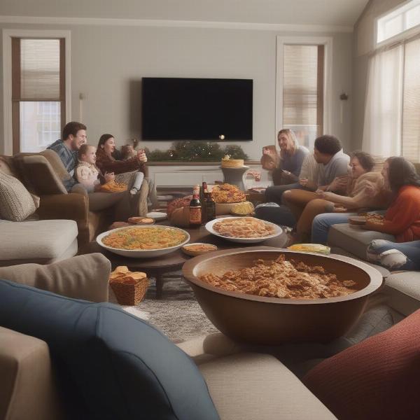 Bowl Game Viewing Party Setup