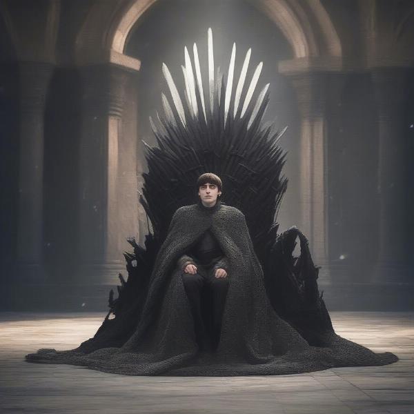 Bran Stark as King - alternate scene:  Depicts a more impactful and emotionally resonant scene of Bran Stark's ascension to the throne.