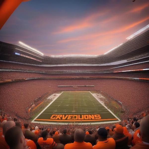 Cleveland Browns Fans Cheering in the Stadium