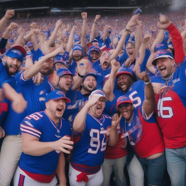 Buffalo Bills Fans Celebrating a Touchdown