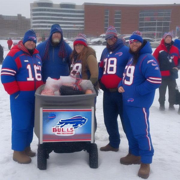 Buffalo Bills Fans Braving the Snow