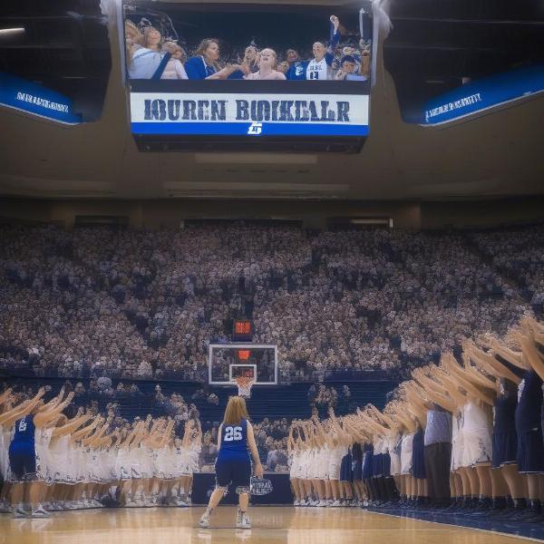 BYU Women's Basketball Fans Cheering in the Stands