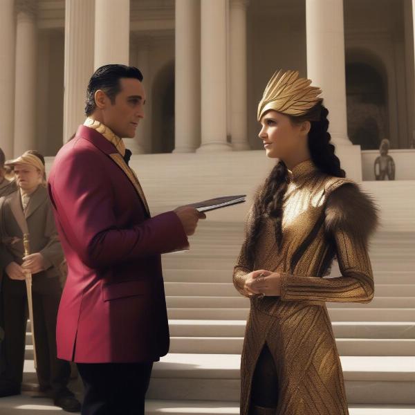 Caesar Flickerman Interviewing Katniss Everdeen