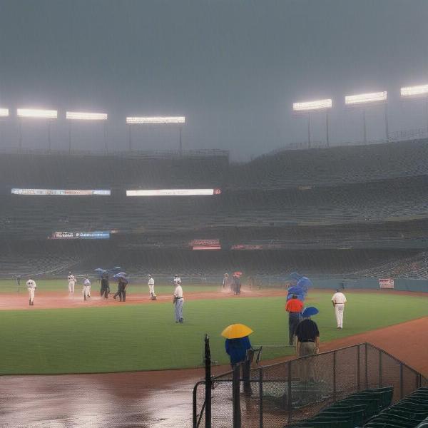 Baseball Game Called Due to Rain