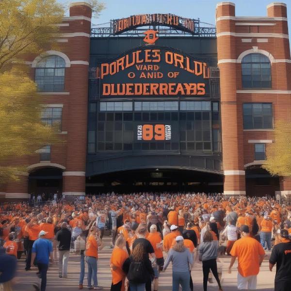 Fans Entering Camden Yards Before an Orioles Game