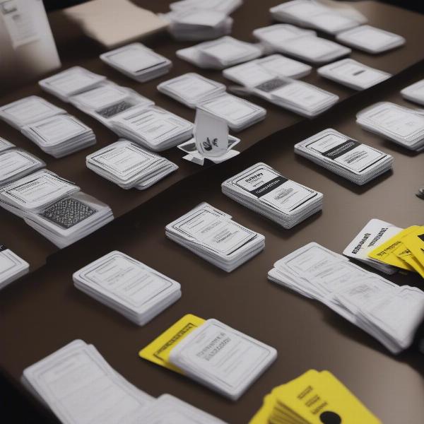 Variety of Cards Against Humanity Expansions on a Table