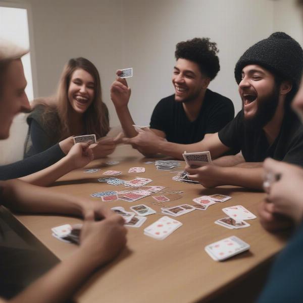 Friends Playing Cards Against Humanity