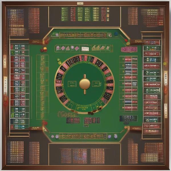 Casino Table Game Layout and Chips