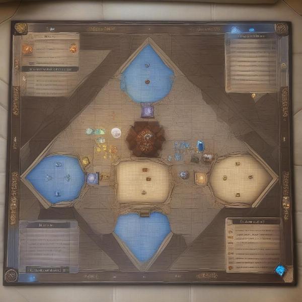 Cathedral board game setup with all pieces