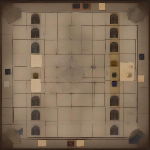 Mid-game Cathedral showing strategic piece placement