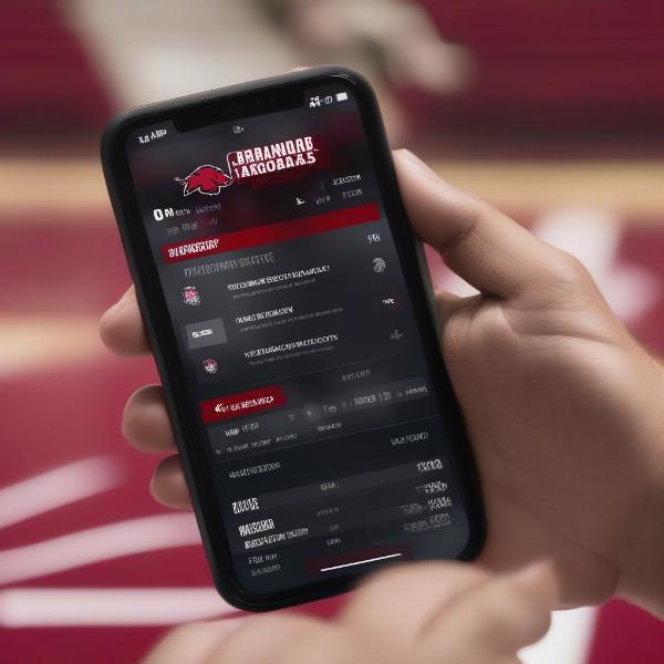 Checking Arkansas Game Score on Mobile App