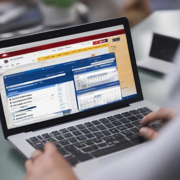 Checking NFL Schedule Online: A Person Uses a Laptop to Find Wild Card Game Information