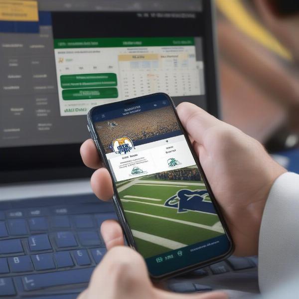 Checking Notre Dame Game Schedule on Smartphone