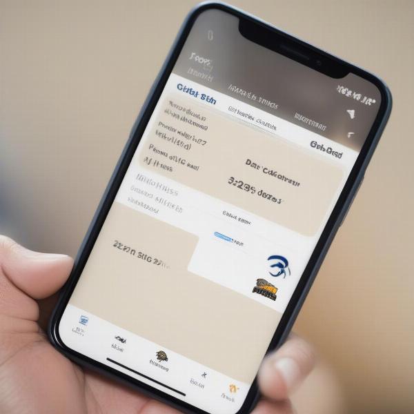 Checking Pitt game schedule on a sports app