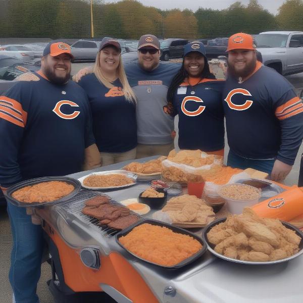 Chicago Bears Fans Tailgating Before Game