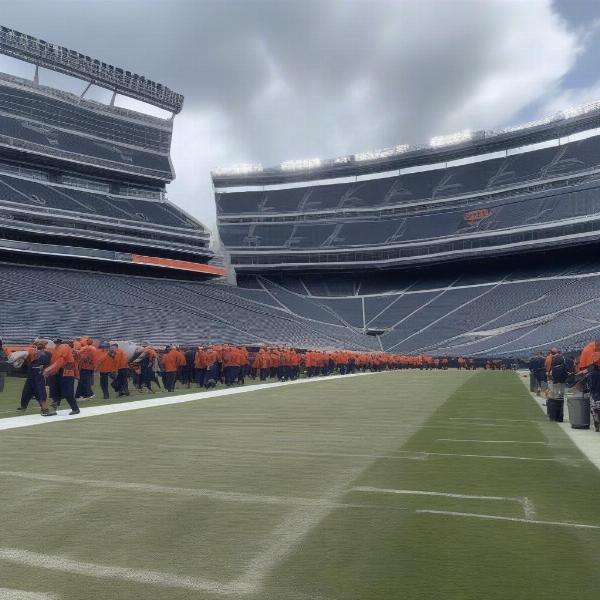 Chicago Bears Game Resuming After a Delay