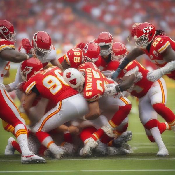 Chiefs Defense Stopping a Run Play