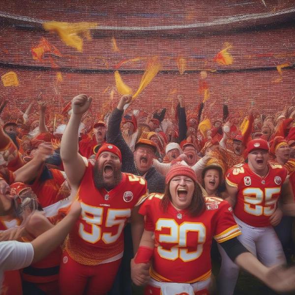 Chiefs Fans Celebrate Victory Against the Broncos