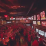 Chiefs fans enjoying the game at a sports bar