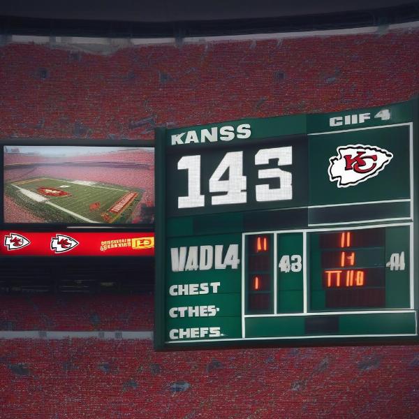 Close-up of the Scoreboard During a Kansas City Chiefs Game
