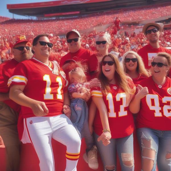 Kansas City Chiefs fans enjoying a sunny game day