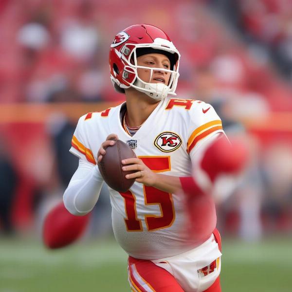 Patrick Mahomes Throwing a Pass