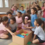 Children Playing "What's in the Box" Game
