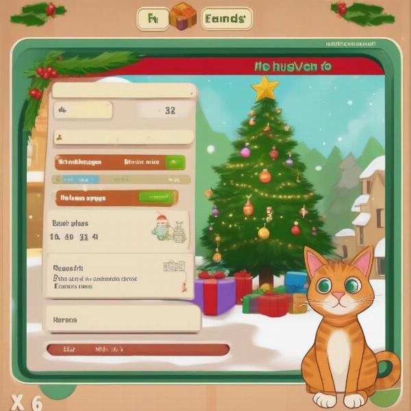 Christmas Cat Game Screenshot on Math Playground