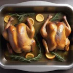 Christmas Cornish Game Hen Roasting in Oven