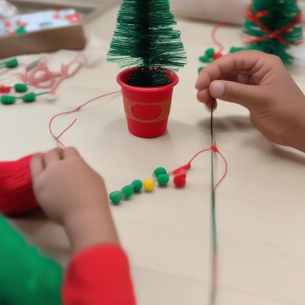 Christmas Cups and String Game Setup