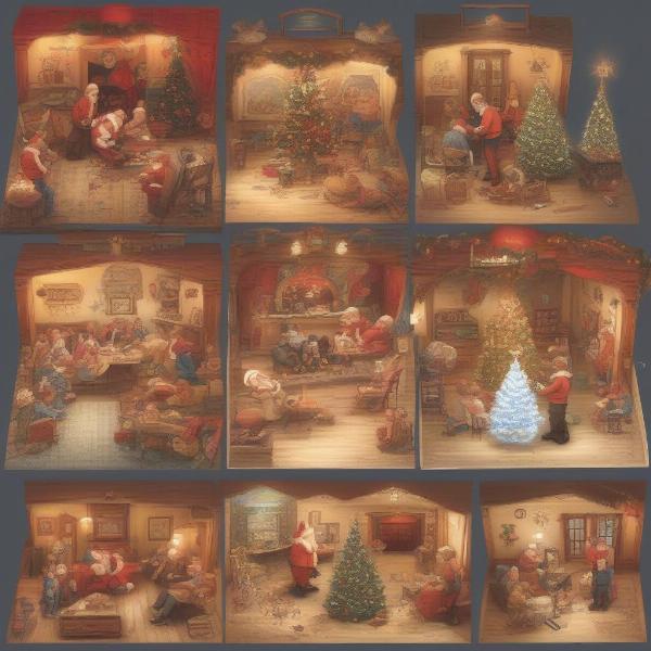 Image showcasing various ways to play the Left Right Left Christmas Story Game