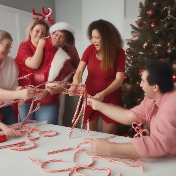 Christmas Minute to Win It Candy Cane Hook Game