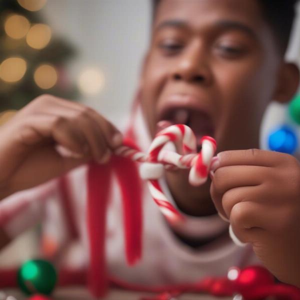 Christmas Minute to Win It: Candy Cane Hook Game