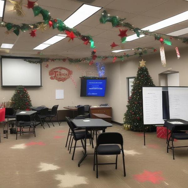 Christmas Office Party Trivia Night Setup